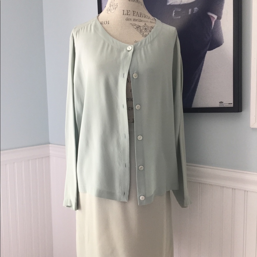 Silk, mint Eileen Fisher blouse